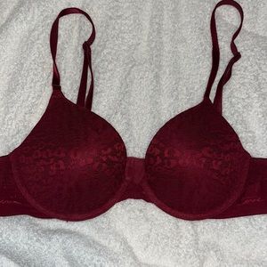 PINK Victoria’s Secret Wear Everywhere Lace Merlot Night Push Up Bra | 34A